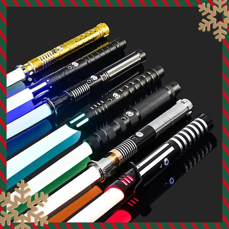 RGB Metal Lightsaber Dueling Smooth Swing Laser Sword Sabre De Luz 16 Color Changing 16 Sounds FOC Rave  Flashing Toy