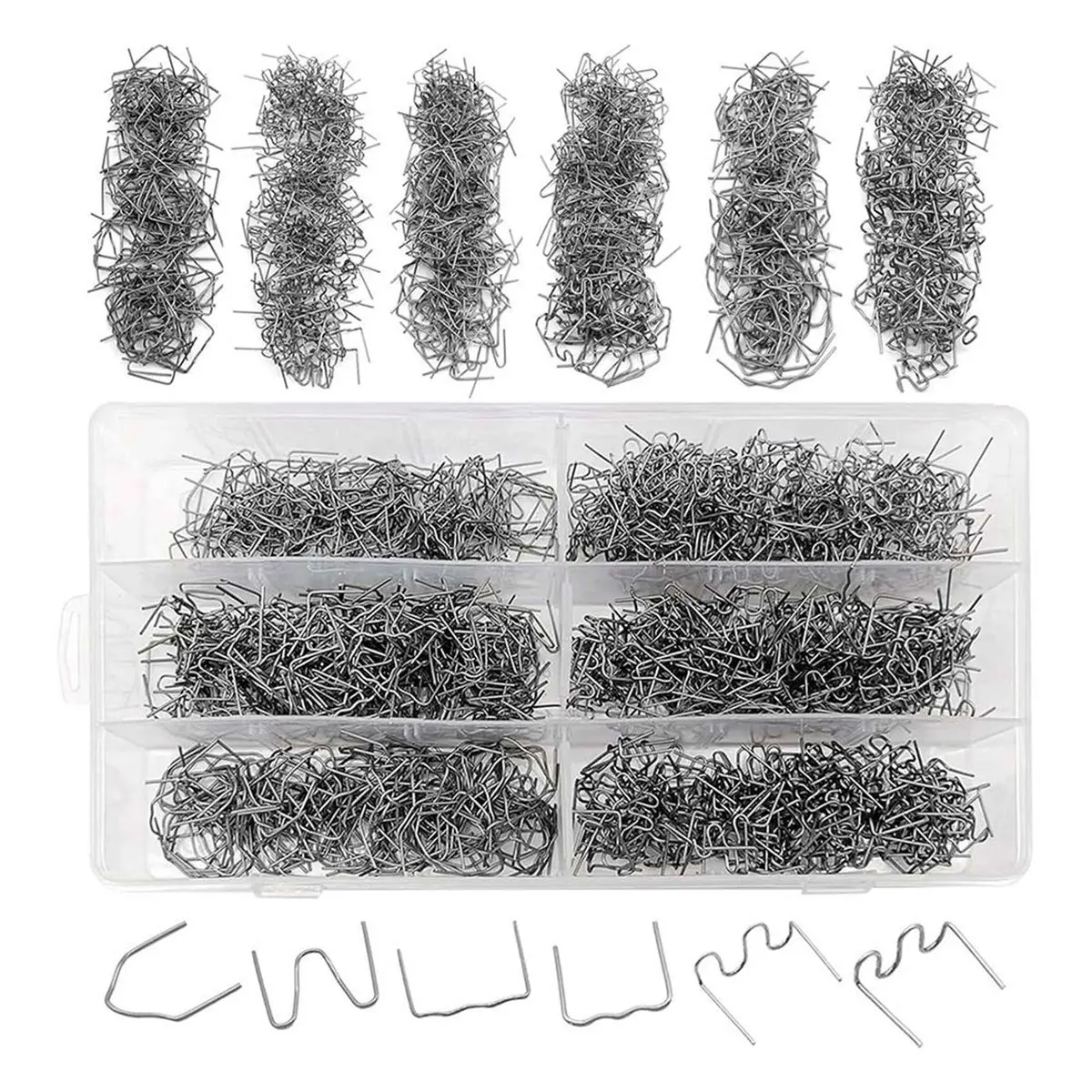 A74U 1200 Plastic Welder Staples 6 Types Hot and Wave Staples for Car Bumper Repair,Architectural Modeling, and Plastic Craft