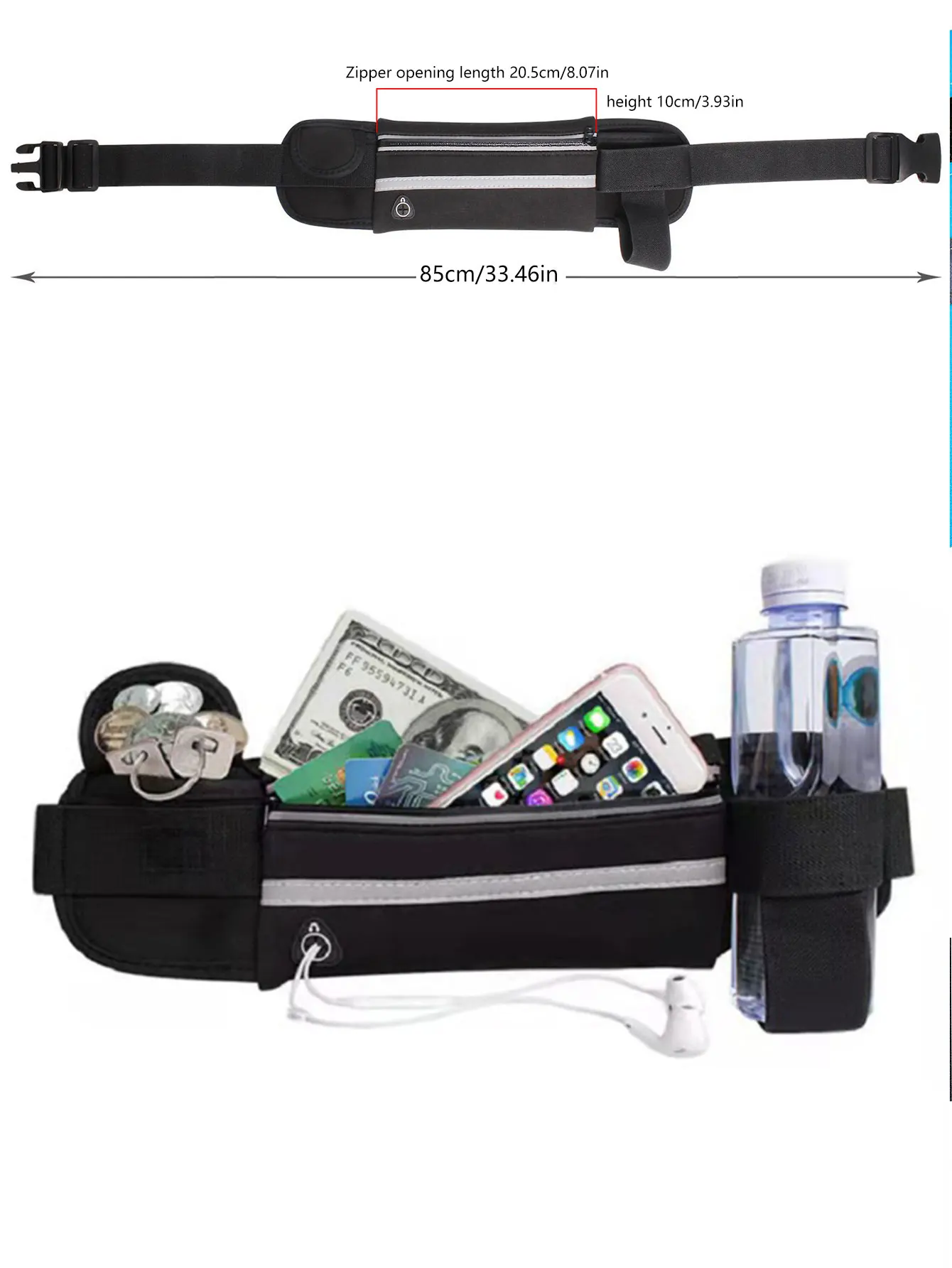 Lauf-Handytasche für die Taille, Outdoor-Fitness-Aufbewahrungstasche, Sport-Gürteltasche, Handytasche aus Tauchmaterial – Detail 2