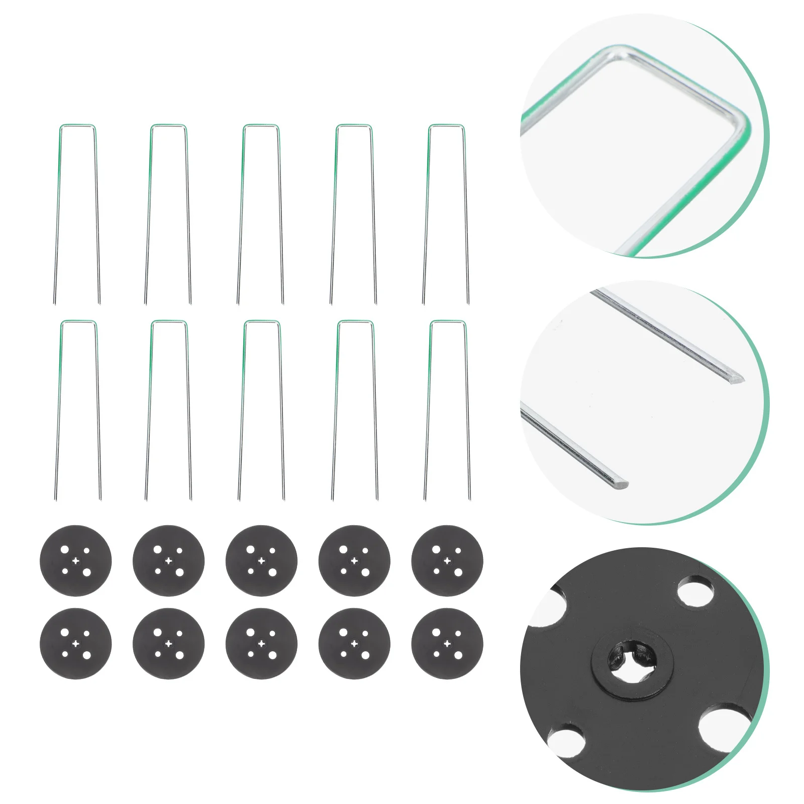 

25 set U-Shaped Stakes Garden Ground Pegs For Artificial Lawn Fixing Tent Anchors Outdoor Landscaping Metal Stakes