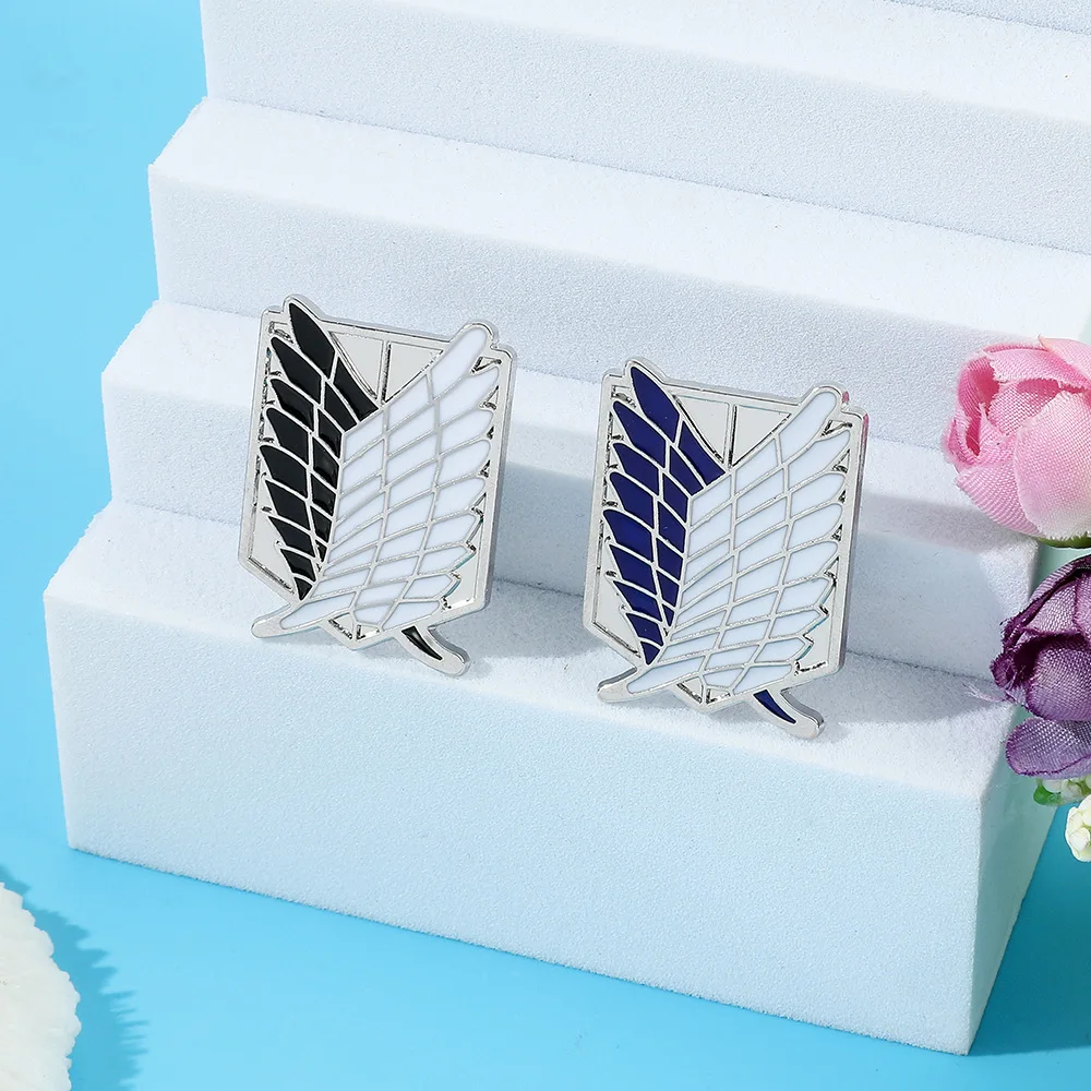 Anime Logo Wing Enamel Lapel Brooches Decorative Alloy Badges Daily Outfit Jewelry Accessories Stylish Collectible Gift