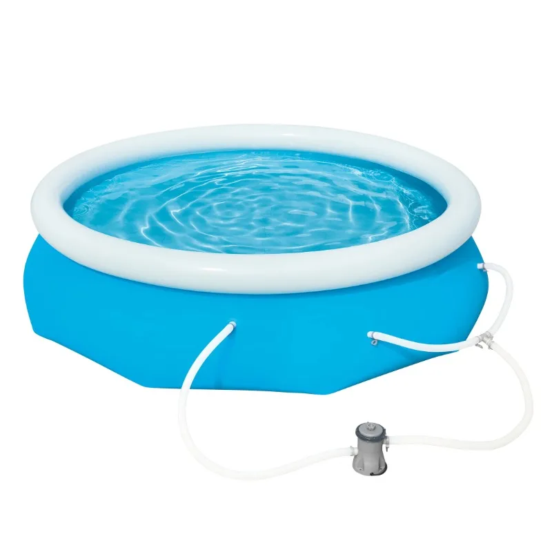 

Bluescape Fast Set 10’ x 30” Round Inflatable Soft Sided Above Ground Pool Set