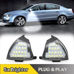 2Pcs For VW Golf Passat B5 B6 Jetta Sharan LED Under Side Mirror Lamps Puddle Light EOS Rabbit Skoda Superb Canbus OEM#3C0945291