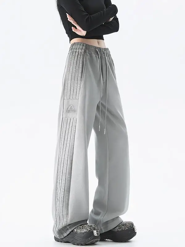 

Мужские повседневные брюки прямого кроя в винтажном полосатом дизайне, осенне-зимние, износостойкие, с микроэластичностью, свободного кроя, в стиле High Street