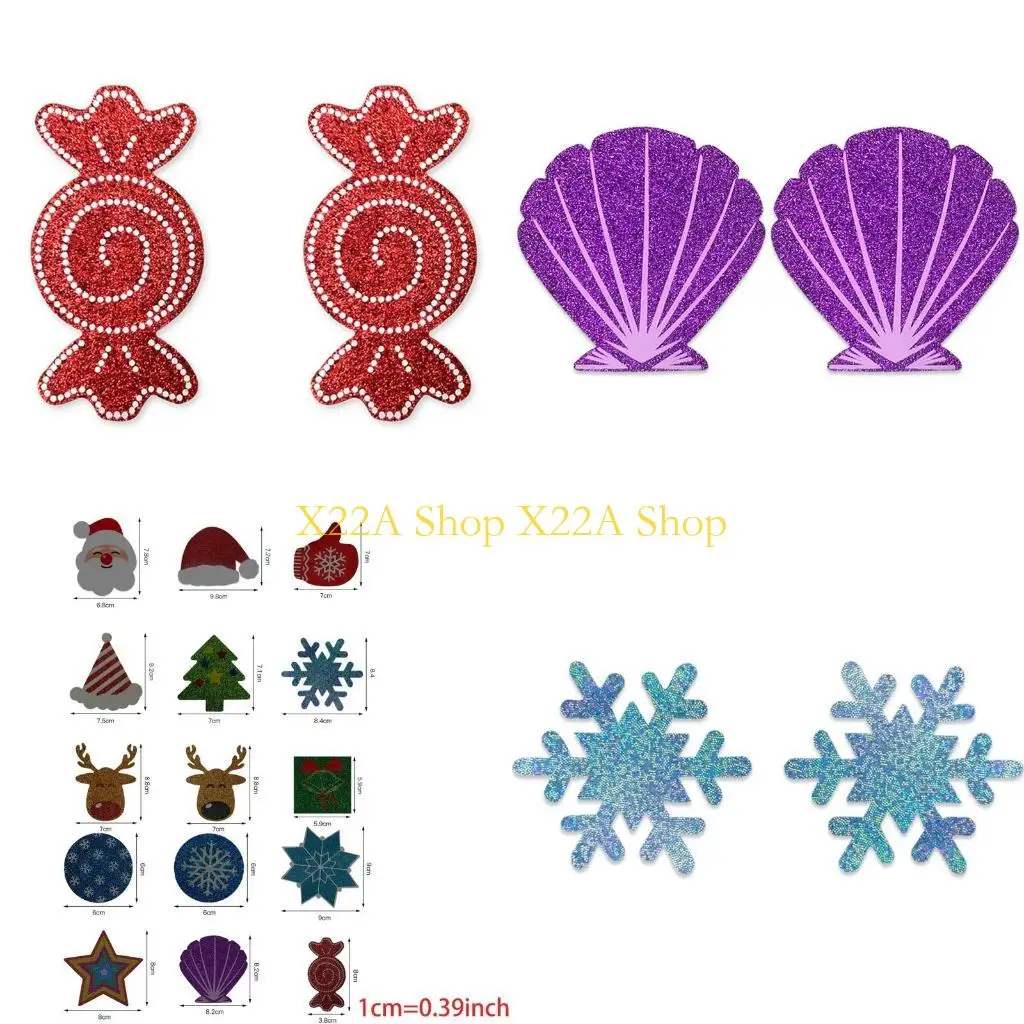 

Уникальные женщины рождественские пасты соска ковш блеск мультфильм Санта -снежинка одноразовые наклейки на груди Клей невидимый