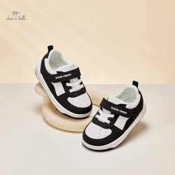 Dave Bella Kid's Low Top Black Skate Shoe Breathable Non-Slip Boy Girl Sneakers Comfort Fit Walking Child Shoes DB1240209