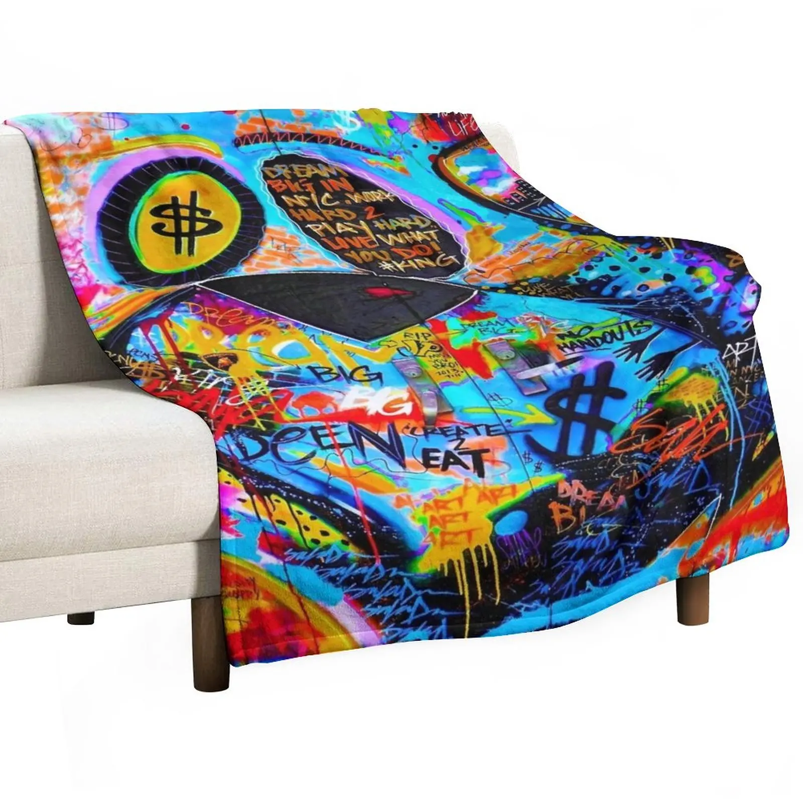 

New Graffiti #80 Throw Blanket Picnic Giant Sofa Soft Blankets