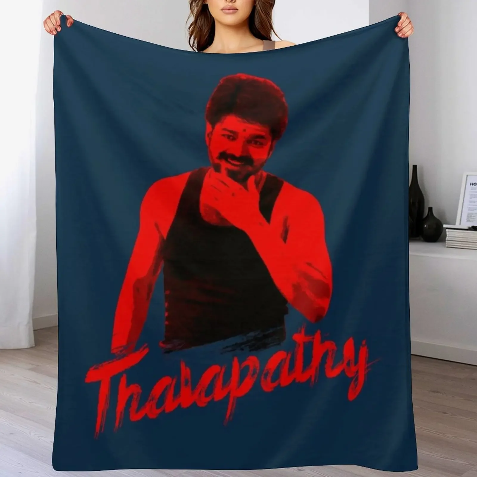 Thalapathy Vijay Throw Blanket Stain Resistant Cozy Warm Blanket