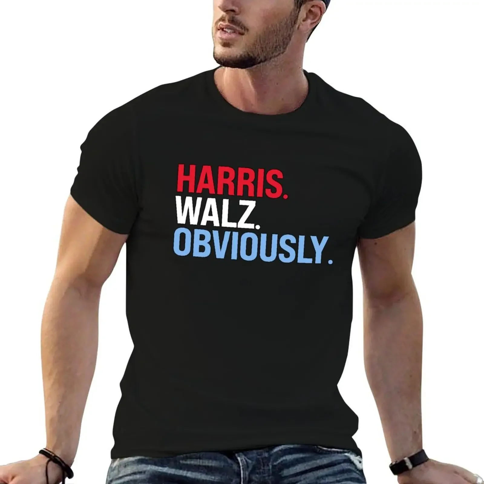 Harris Walz Obviously Fitted V-Neck T-Shirt quick-drying tshirts personalised affliction shirts Men's clothing