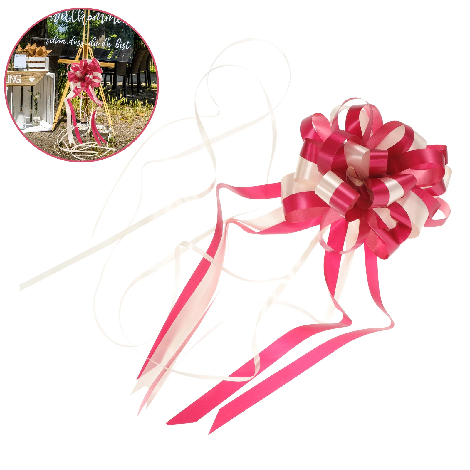 

10pcs Pull Bows Ribbons Gift Wrap Decoration Hand Drawn Flowers Wedding Party Christmas Tree Present Box Durable Reusable
