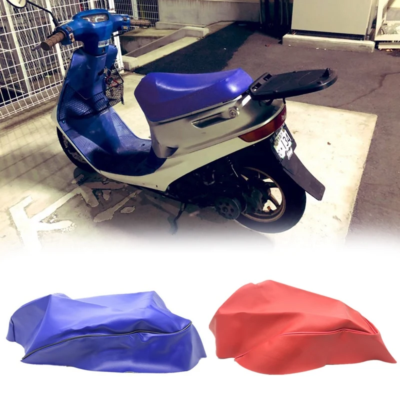 2x Motorcycle Seat Cover Imitation LeatherSeat Cover for HONDA DIO AF27/AF28 Motorcycle Modification Red & Blue