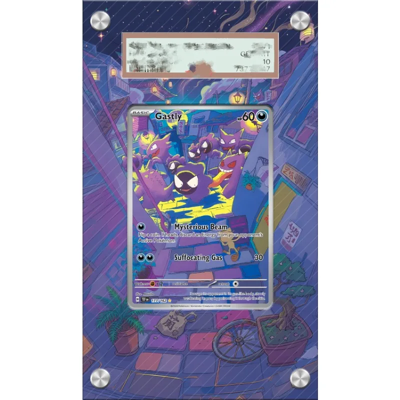 Art Display for Pokemon Gastly Card PTCG Keychain Anime Game Collectibles Anime Merchandise Acrylic ProtectiveCaseToys Gift