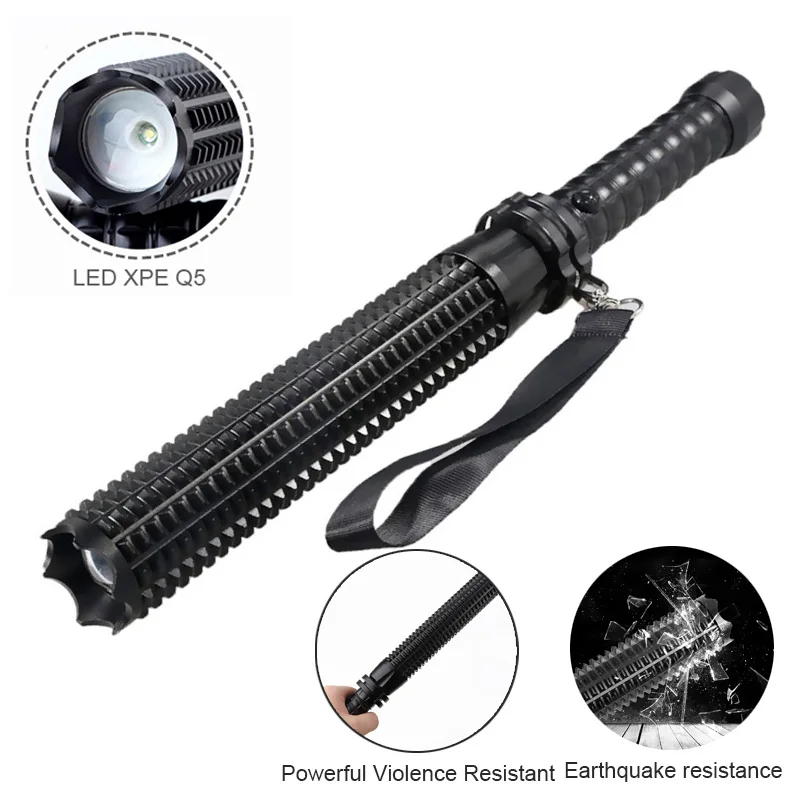 Portable XPE Telescopic Baton Flashlight Self Defense Powerful LED Tactical Baseball Bat Flashlight Torch Rechargeable Lantern