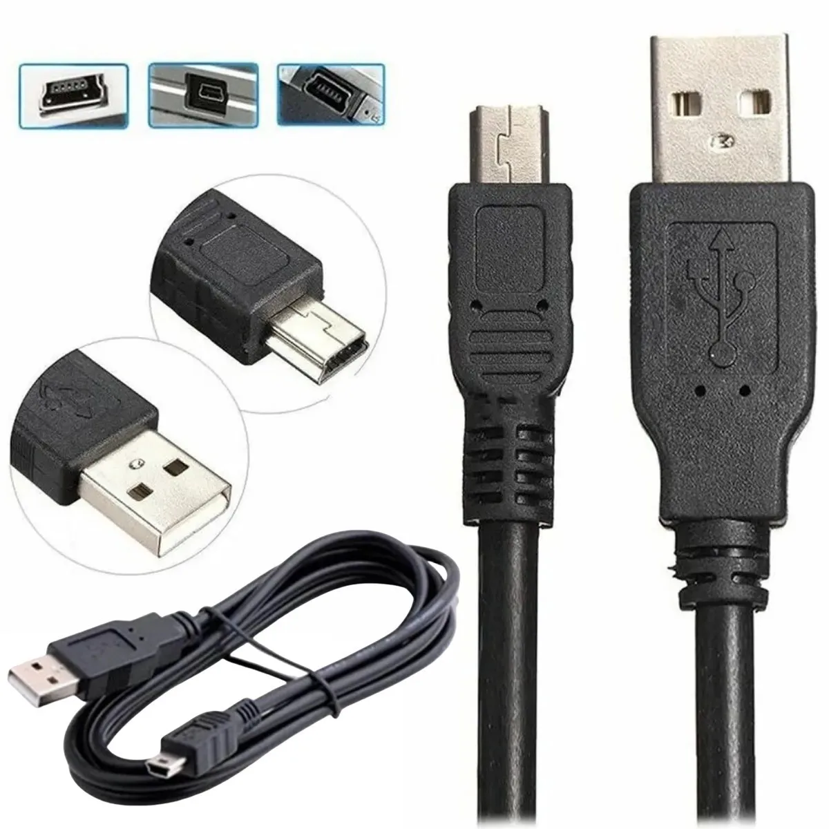 

50pcs 0.8m Mini USB To USB Data Charger Cable for MP3 MP4 Player Car DVR GPS Digital Camera HDD 5 Pin Data Cable