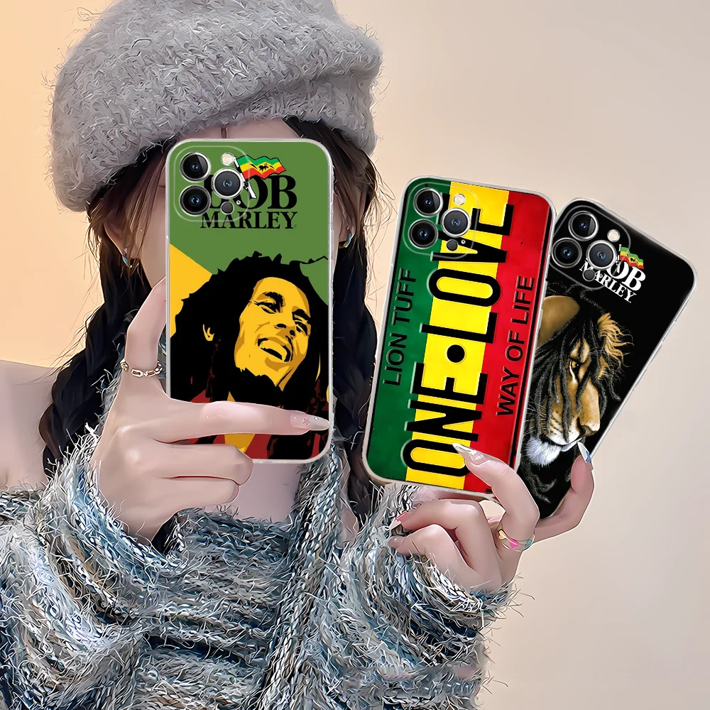 Bob Marley Rasta Lion Phone Case For iPhone 16 15 14 13 12 Mini 11 Pro XS Max X XR SE 6 7 8 Plus Soft Silicone Cover