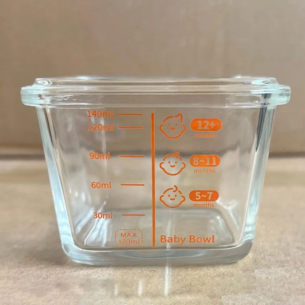 Simple 170ml Food Storage Box Glass Microwave Safe Baby Food Glass Cup Frozen Baby Food Storage Jar Little Ones