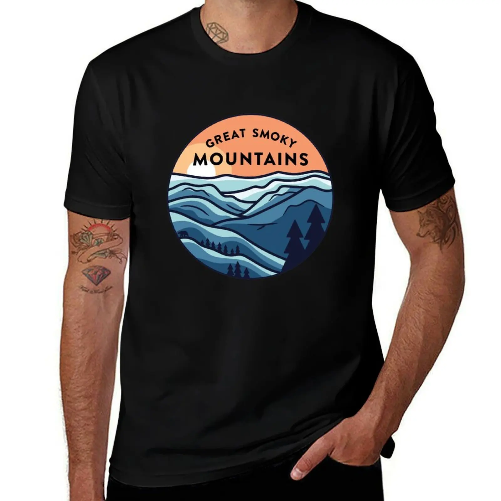 

Great Smoky Mountains T-Shirt tops graphic shirts summer top cotton graphic tees mens white t shirts