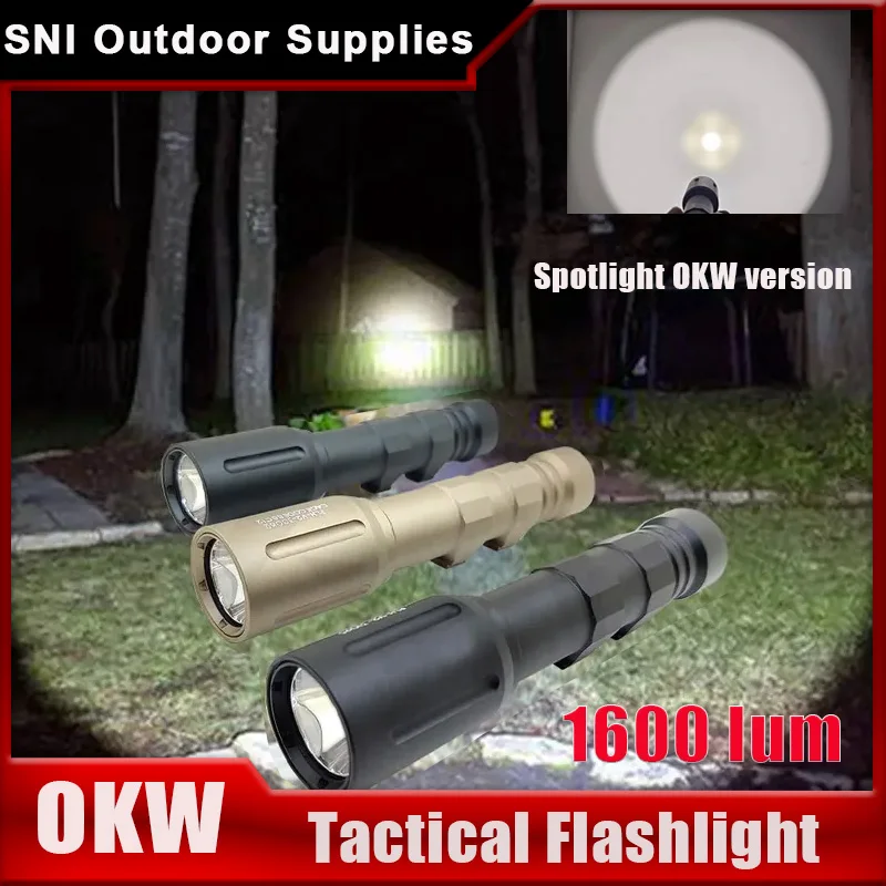 Sotac-OKW Scout LED Flashlight, 18650, Fit 20mm Picatinny Rail Tactical Weapon Flashlight, 680 Lumen