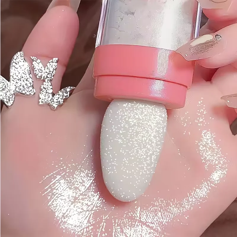 Fairy Powder Highlighter Stick Hochglänzender, glitzernder, schimmernder Kontur-Rouge zum Aufhellen und Definieren Ihrer Eigenschaften, Concealer