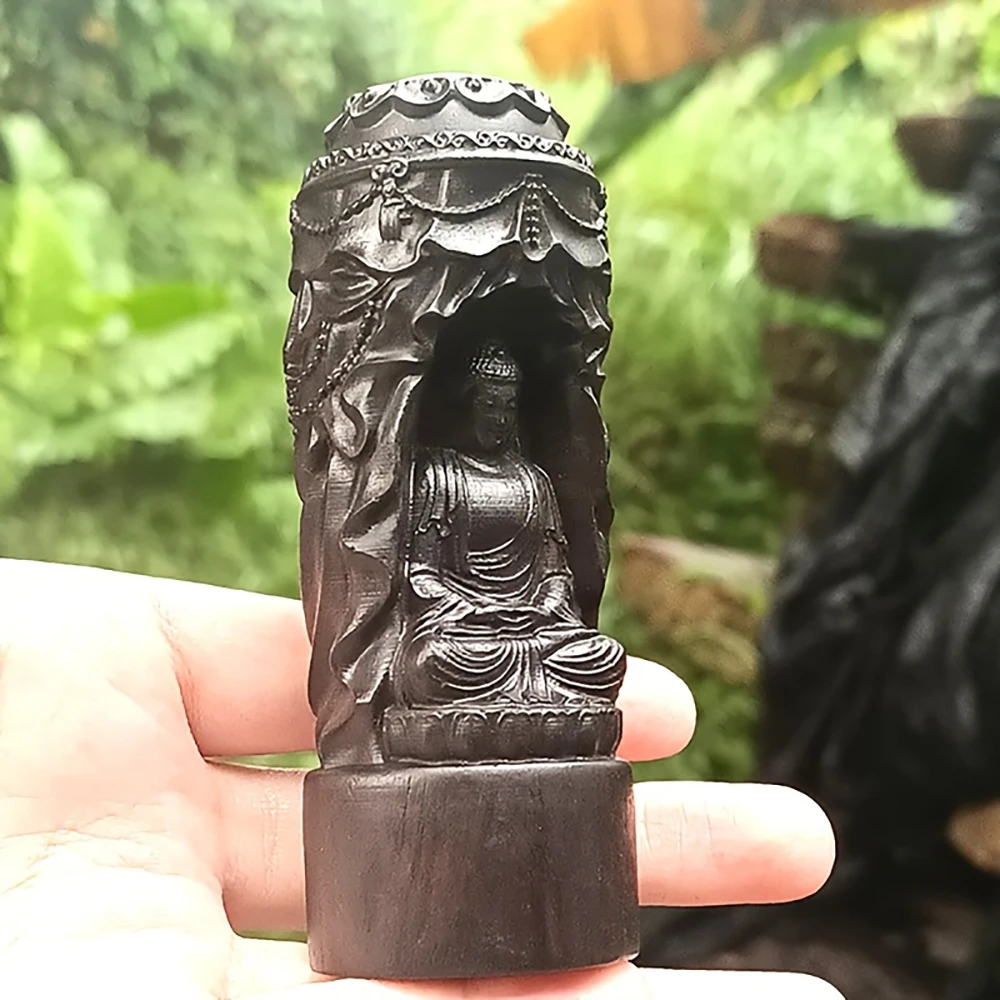 Wooden Buddha Statue of Vairocana, New Year Gift, Home Decor, Christmas Decoration, Meditation and Zen-Themed Offering Decoration, Eastern Art Collectible, Father's Day Gift, Creative Religious Cultural Crafts, Study Room and Entryway Decoration, Gift for Elders, Birthday Present