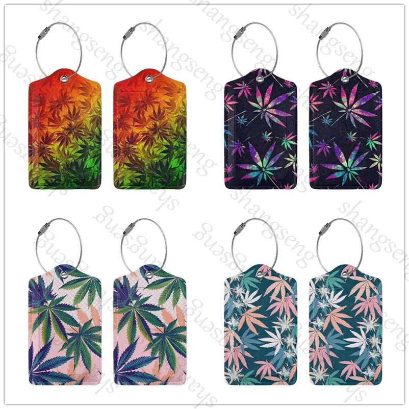 

weed 1Pcs Leather Luggage Tag ID Tags with PU Privacy, Name Address Labels and Heavy Duty Steel Loop