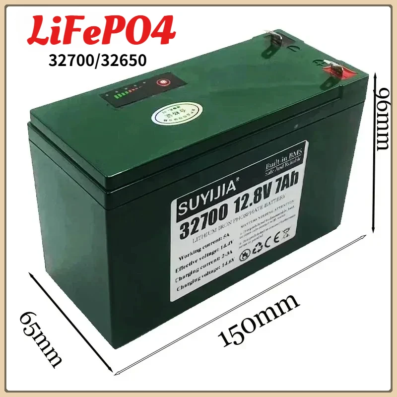 Hot Selling 12.8V 32700 7000mAh 4S1P Lifepo4 Rechargeable Battery with 4S 7A Balanced BMS for Electric Car Model Solar Power 12V