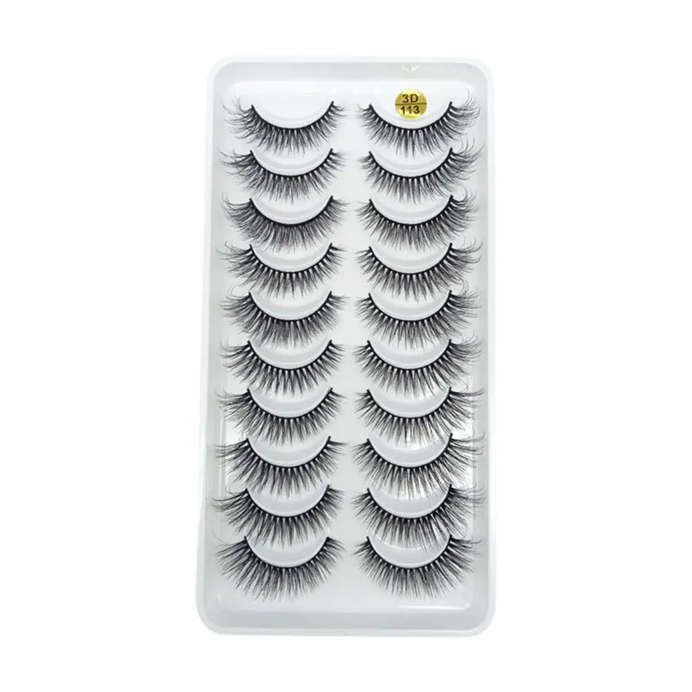10 Pairs False Eyelashes Super Fluffy Wispy Faux Mink Extension Lashes Cat Makeup Dramatic Effect Eye Eyelashes Eyelash A3T8 image 5