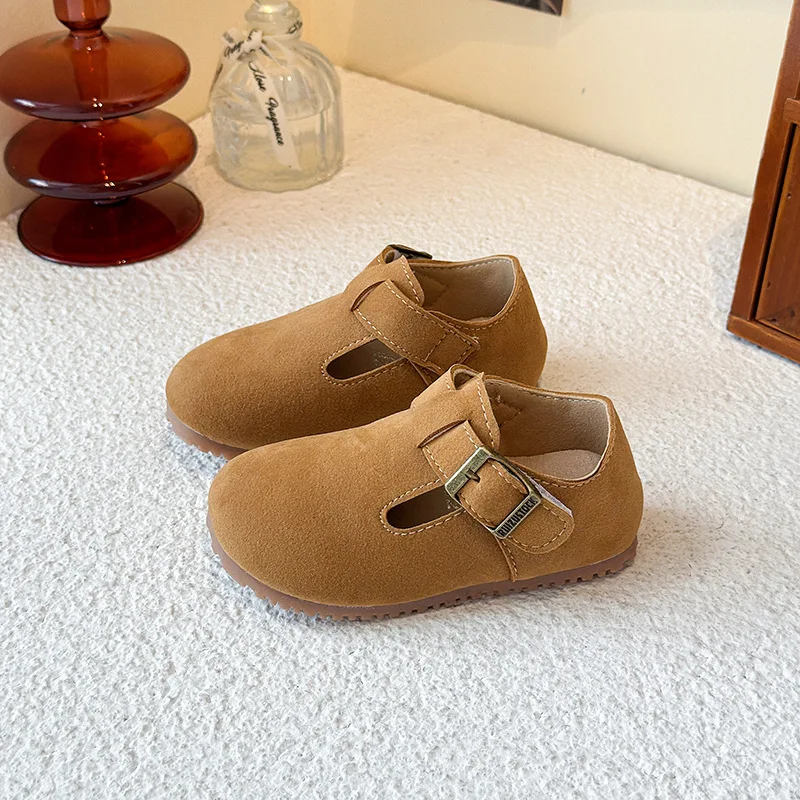 

Children's Spring New Style Shoes, Stylish and Versatile Single, Soft Sole, Non-Slip Leather, Retro Square Toe Shoes Boys Girls