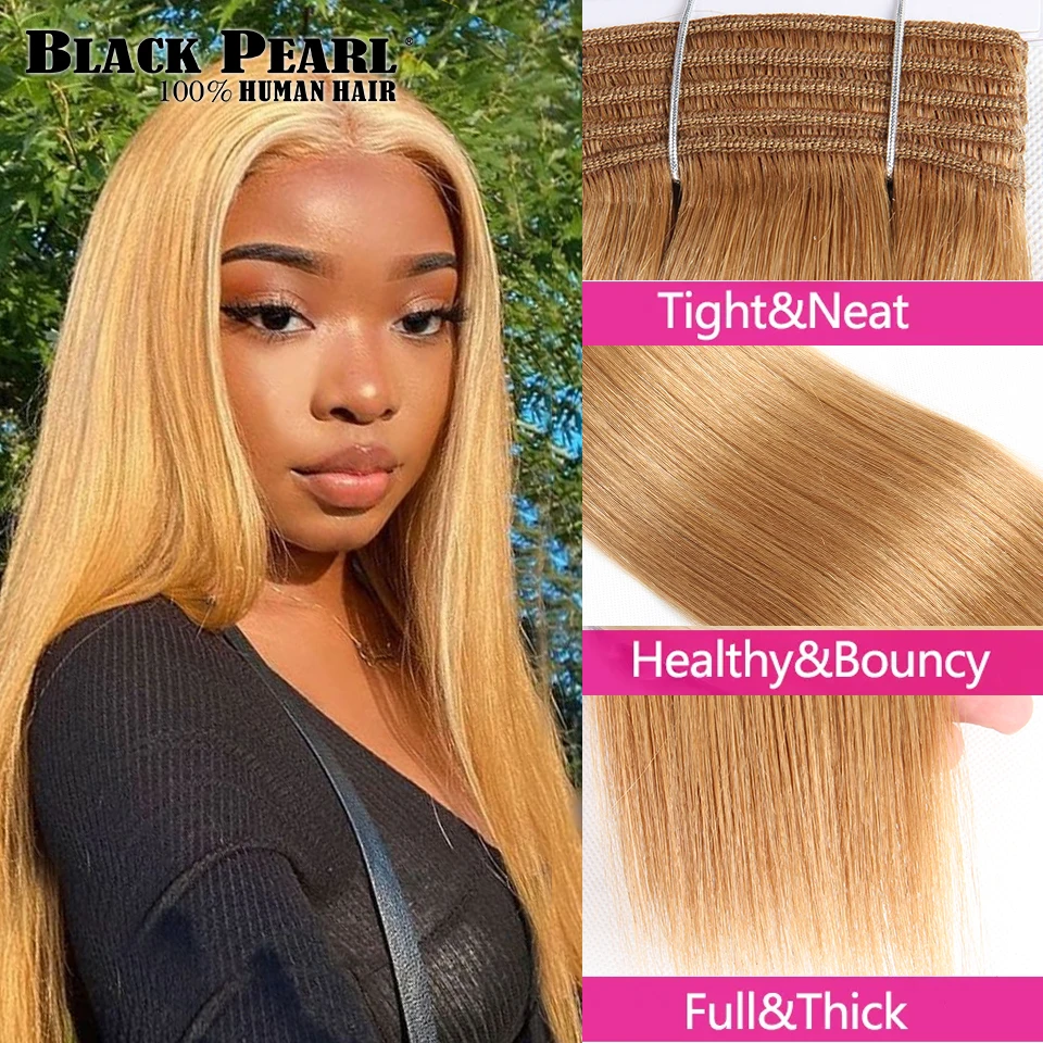 30# Honey Blonde Brazilian Bone Straight Human Hair Bundles 100% Virgin Human Hair Extensions Brazilian Hair Weave 1/2/3 Bundles