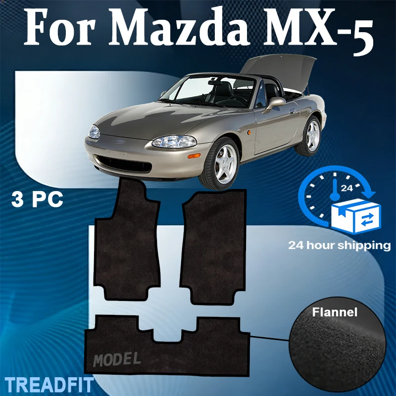 

Nylon Car velour front mats for Mazda MX-5 II NB convertible (1998 1999 2000-2005) -Black