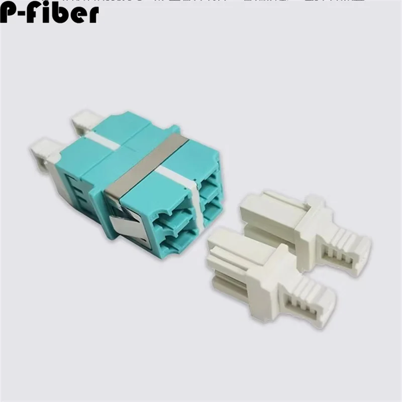 100pcs LC quadruple duplex optical fiber coupler OM4 OM3 4-core LC small square flange adapter single-mode multimode universal