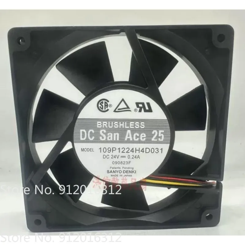 New Fan for SANYO 109P1224H4D031 12CM 12025 24V 0.24A Double Ball Cooling Fan 120 * 120 * 25MM