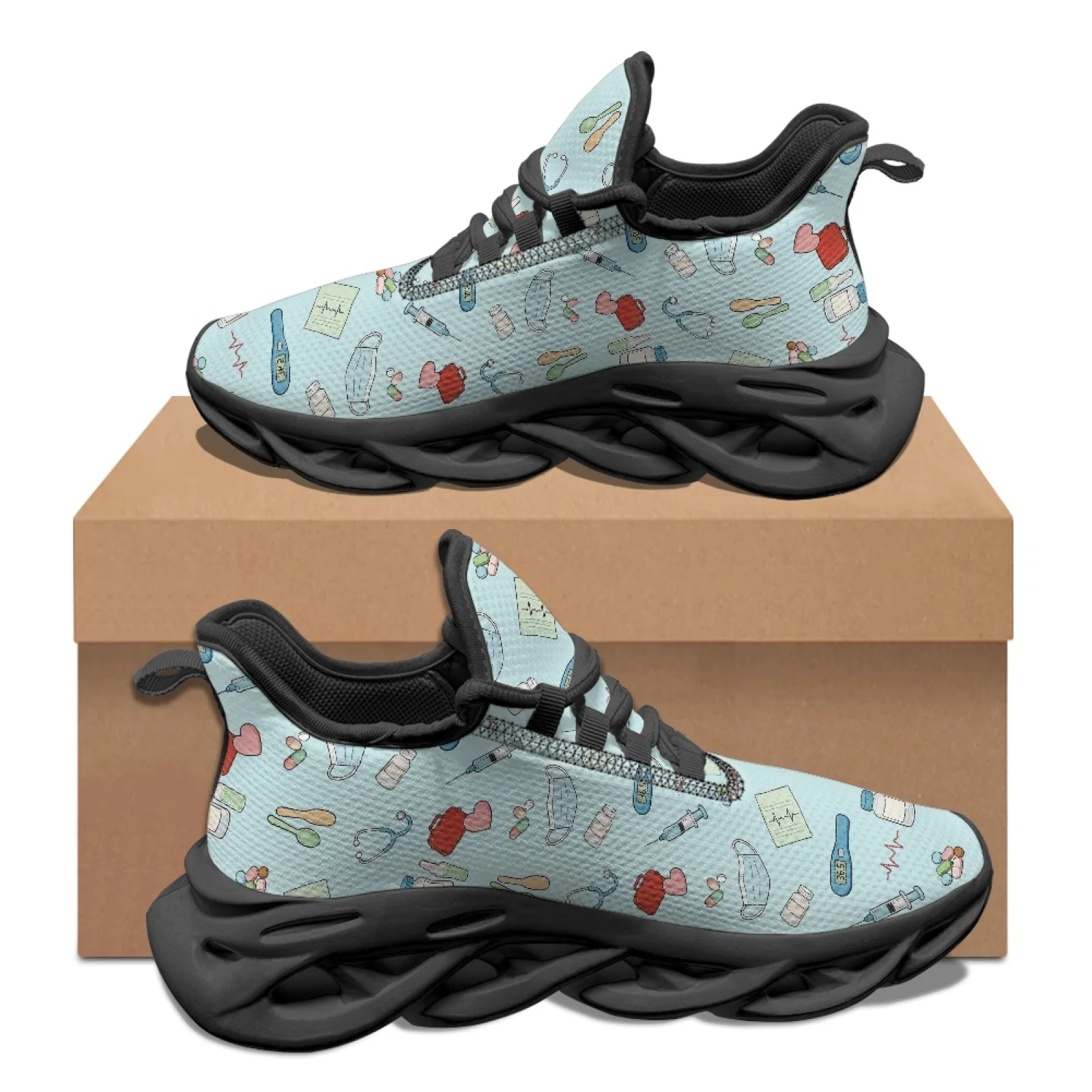 PENSTROLL Medical Dog Print Men's Racing Shoes Mesh & EVA Running Shoes Non Slip Men's Running Shoes for Girls