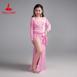 Belly Dancing Costume Children Elegant and Comfortable Modal Robe+Belt 2pcs Girls' Oriental Dance Professional Practice Clothes