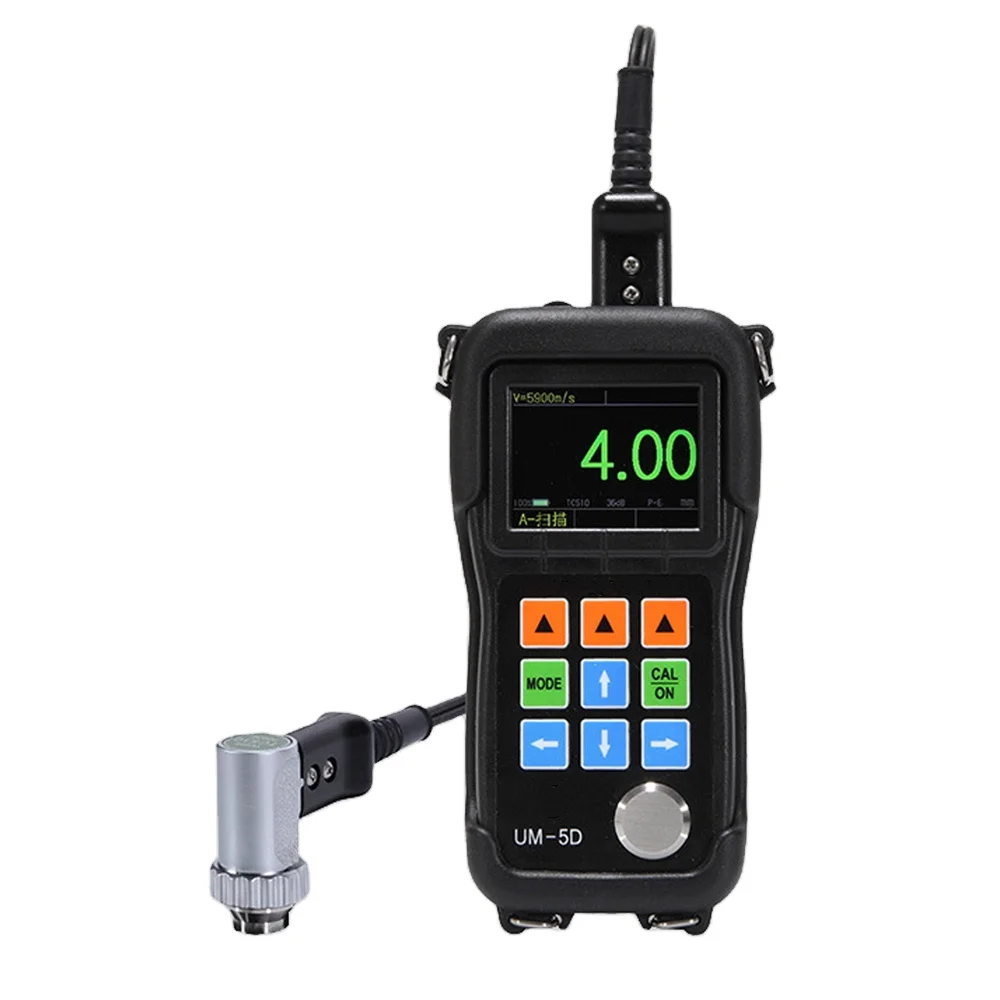 Digital UM-5D Ultrasonic Thickness Gauge Through Coating Precision Thickness Measuring Instrument Range 0.5-508mm Color Screen