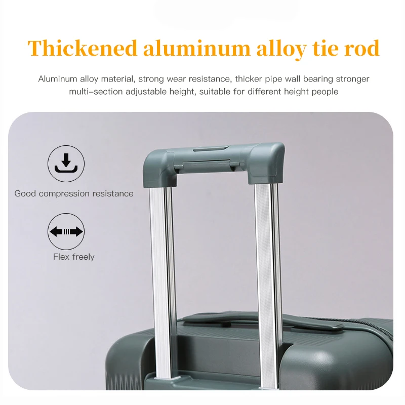 Bagaglio a mano da 20 pollici con apertura 3 - 7 e doppie maniglie, ruote universali silenziose, cerniera di grande capacità, tirante