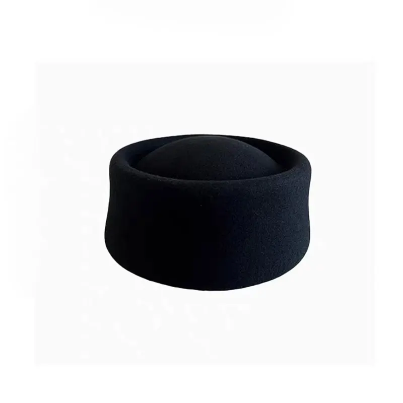 Hohe Qualität Große Größe Pillbox Box Kappe Frauen 100% Wolle Britischen Retro Dome Top Hut Mode Fedora Hut Fascinator Russland Baskenmütze Hut – Detail 13