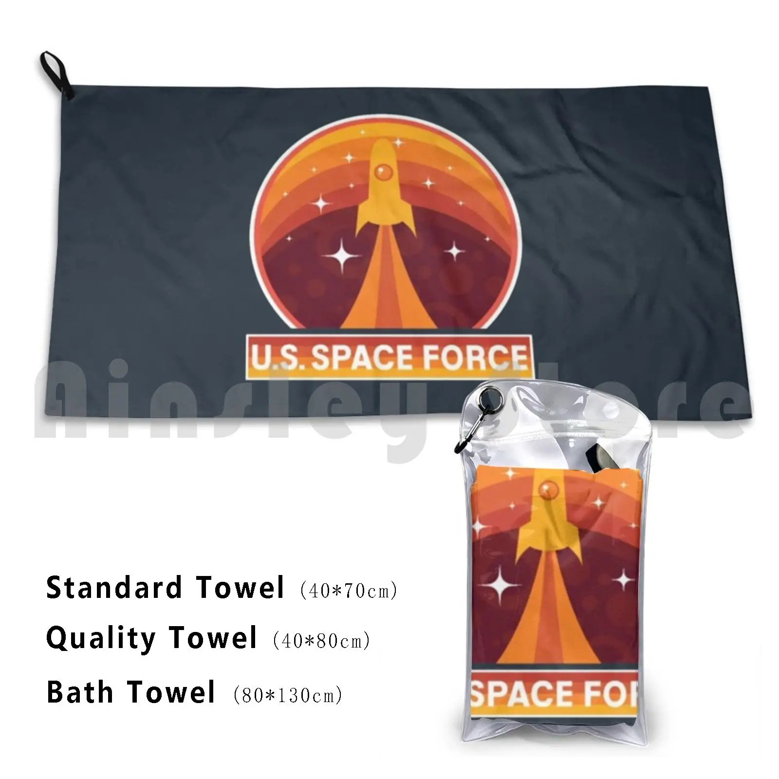 Retro United States Space Force Bath Towel Beach Cushion Force United States Space Force Sixth Branch