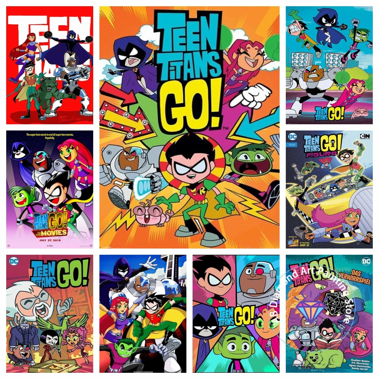 

5D DIY T-Teen-T-Titans Go AB Diamond Painting Kit 5D DIY Diamond Embroidery Cross Stitch Handmade Gift Crafts Home Decor Gift