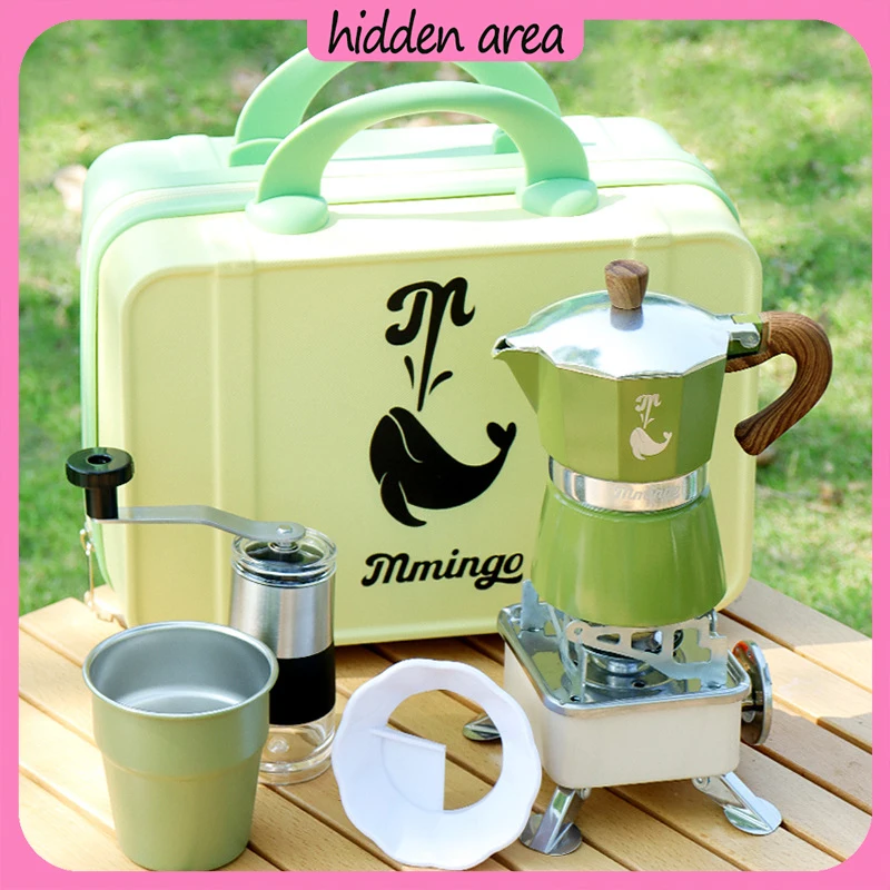 

Moka Pot Set Outdoor Camping Coffee Set Brewing Coffee Set Hand Made Coffee Pot Travel Equipment Simple High Appearance Level