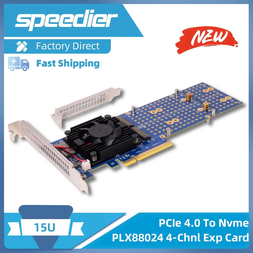 

2025 NEW PLX88024 Expansion Card/PCIe 4.0/Nvme/x8/M.2 Hard Disk Free Split