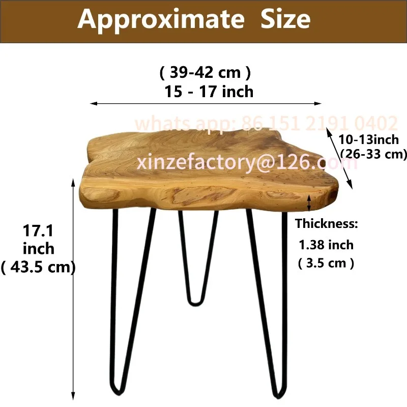 Customizable Natural Edge End Table, Wood Side Table, Nightstand