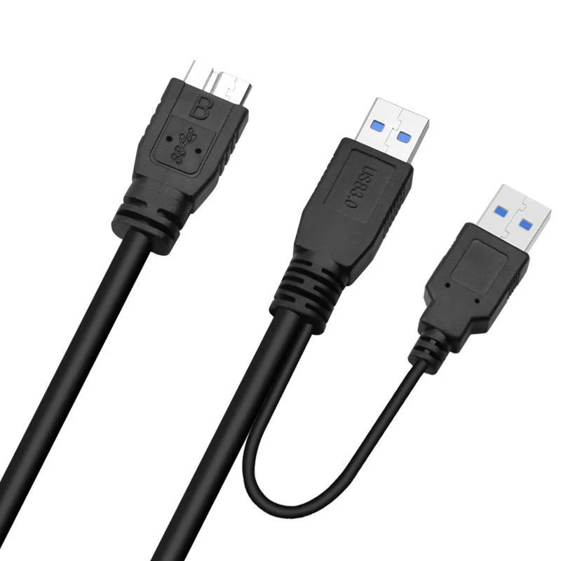 For HDD Hard Drive New USB 3.0 Male To Micro USB 3 Y Cable with Extra usb Power USB3.0 Male To Micro USB3.0 B Male Adapter Cable
