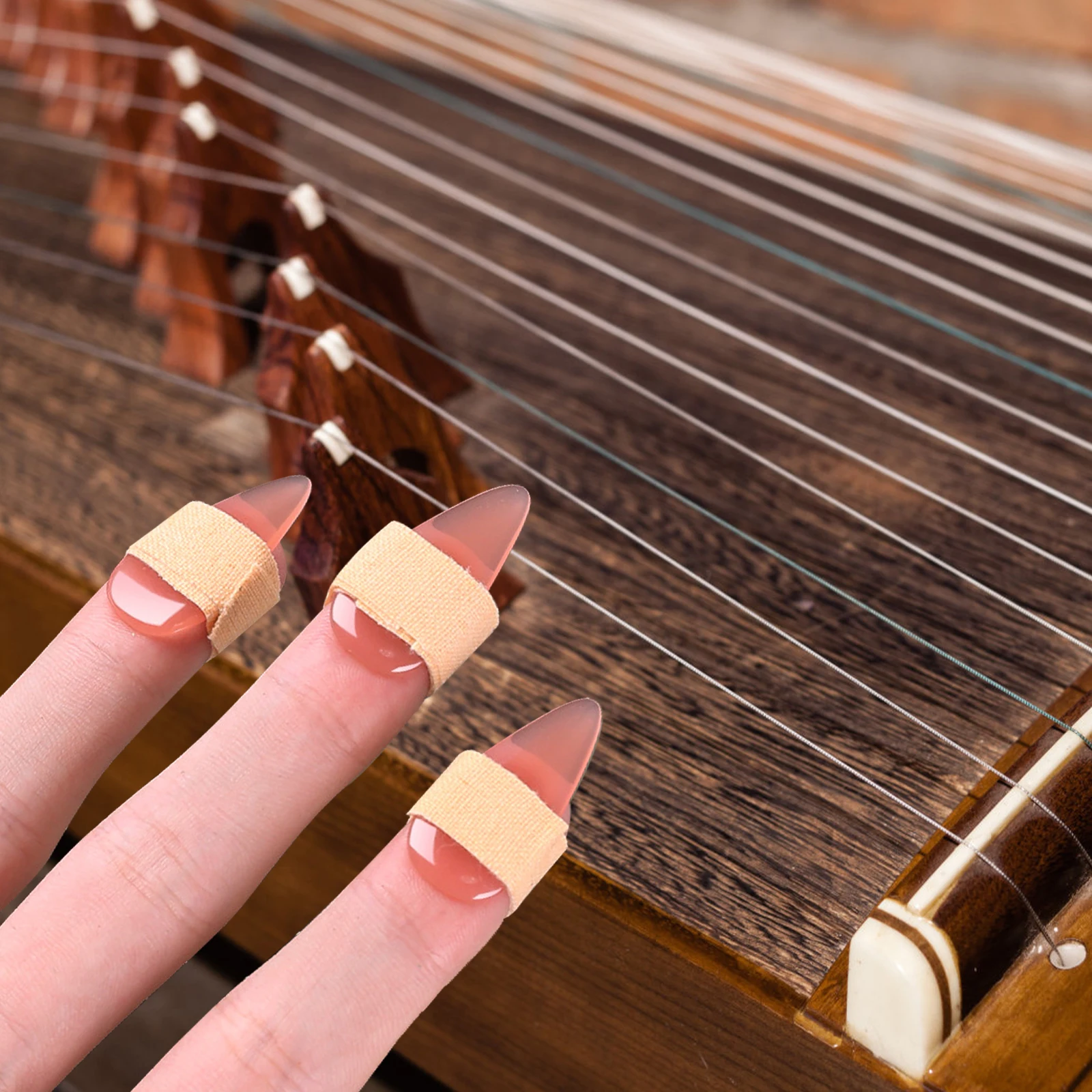 

Crystal Nails Guzheng Practice Cover Car Finger Picks Nylon Playing Covers Child