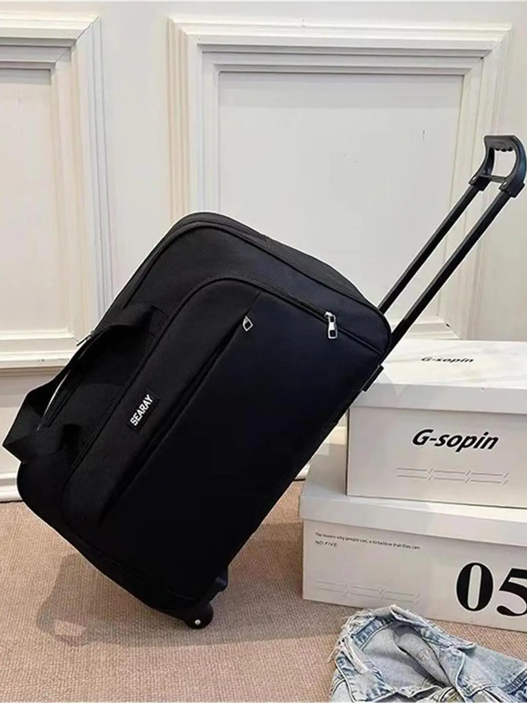 Large Capacity Travel Bag Korean Style Handheld Wheel Suitcase Foldable Men's Travel Bag Waterproof Luggage Bag for Travel