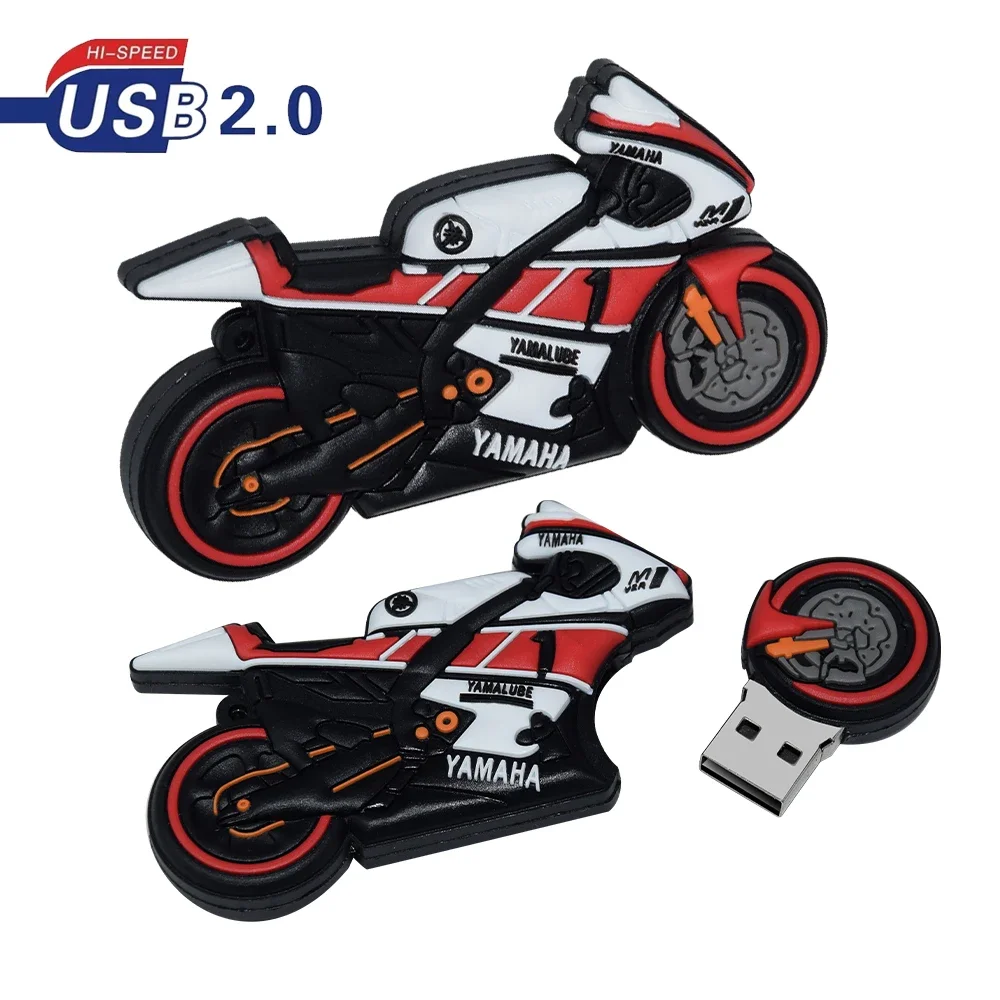 Unidad Flash USB2.0 de dibujos animados para motocicleta, 128GB, 8GB, 16GB, 32GB, unidad de bolígrafo de 64GB, 4GB, memoria en U, Pendrive Cle, Memory Stick