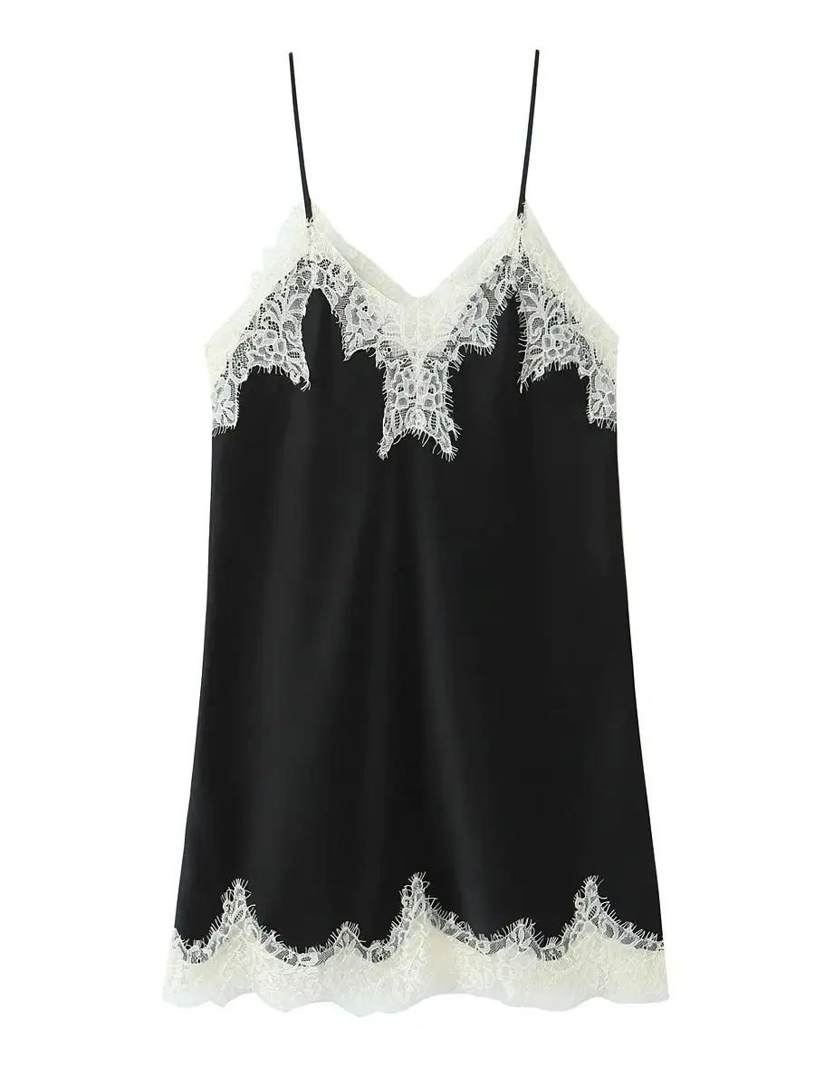 

Сексуальные шикарные черные майки, кружевные топы, женские топы с v-образным вырезом Y2K для девочек, пляжные праздничные топы без рукавов, лоскутные вечерние клубные топы, блузки, камзол