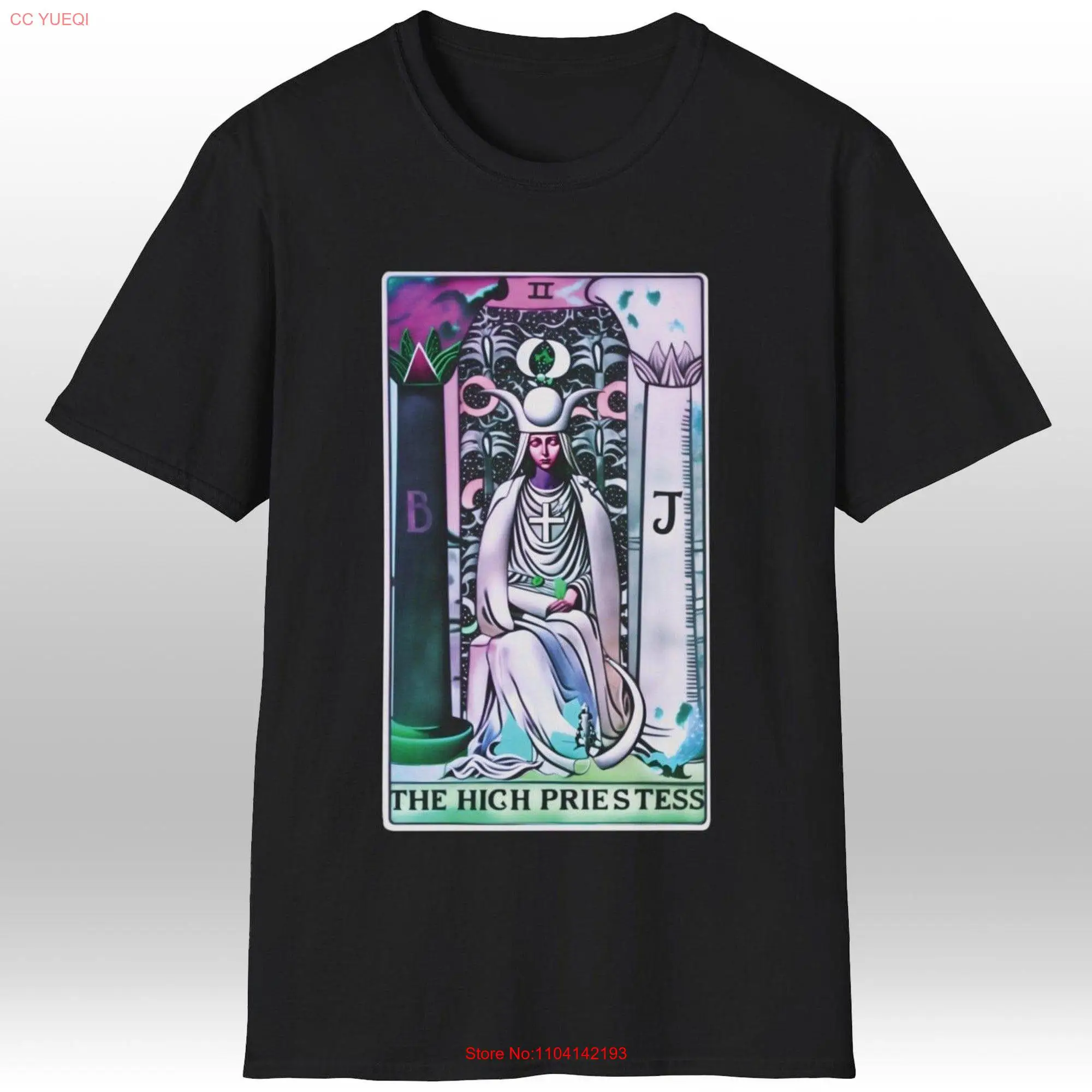 Psychedelic Surrealist Tarot High Priestess T Shirt long or short sleeves