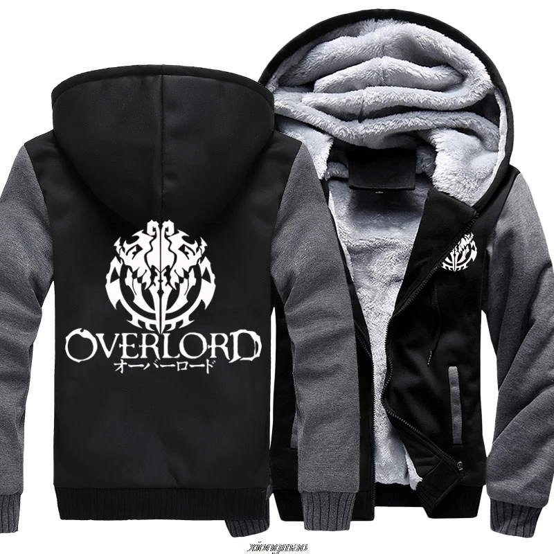 

Anime Overlord Thicken Hoodie Winter Fleece Overlord Warm Coat Zipper Hoodie