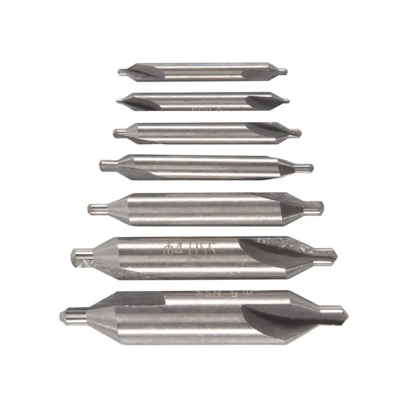 

Набор центровочных сверл A34R, 7 шт., с углом 60 градусов, для токарных работ по металлу